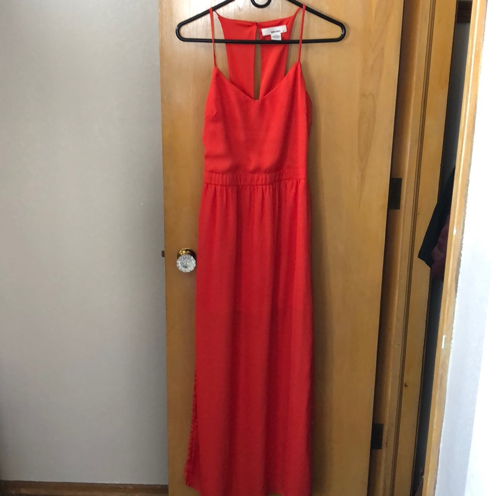 Long reddish orange dress